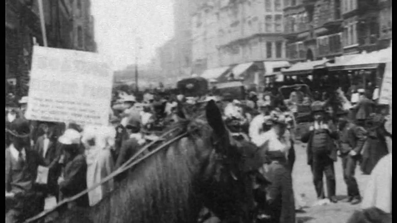 The Busiest Street Corner In Chicago (1897 Original Black & White Film)