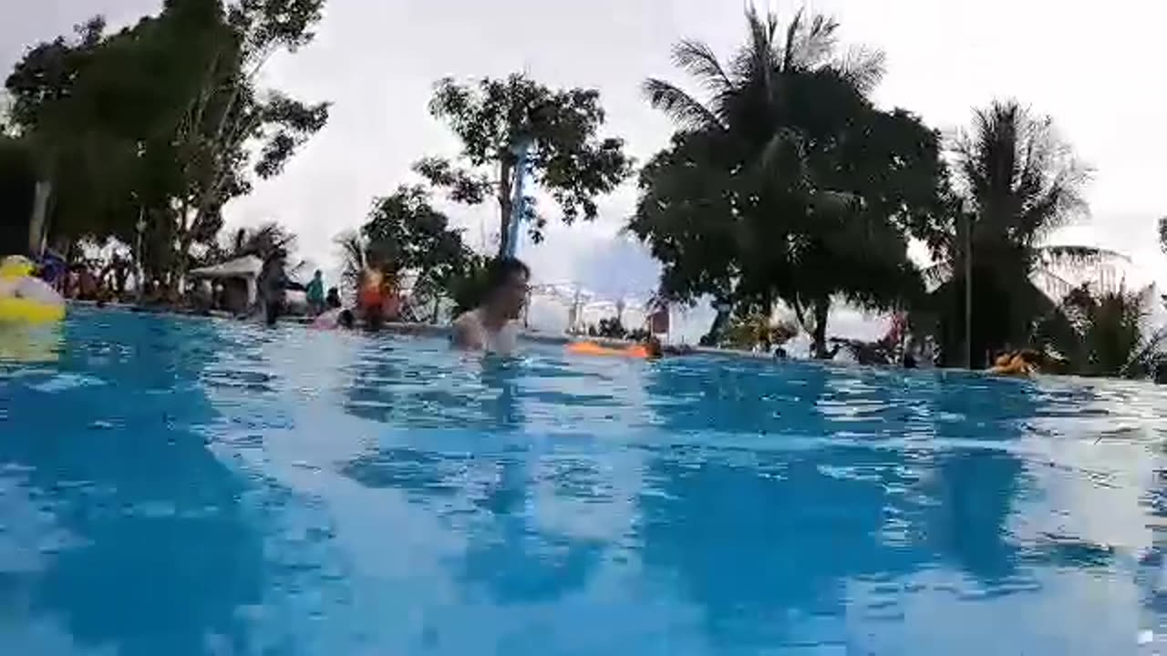 Initao j resort. Swimming with kids.