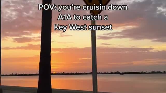 POV: you're cruisin downA1A to catch aKey West sunset