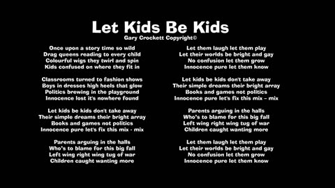 Let Kids Be Kids Song