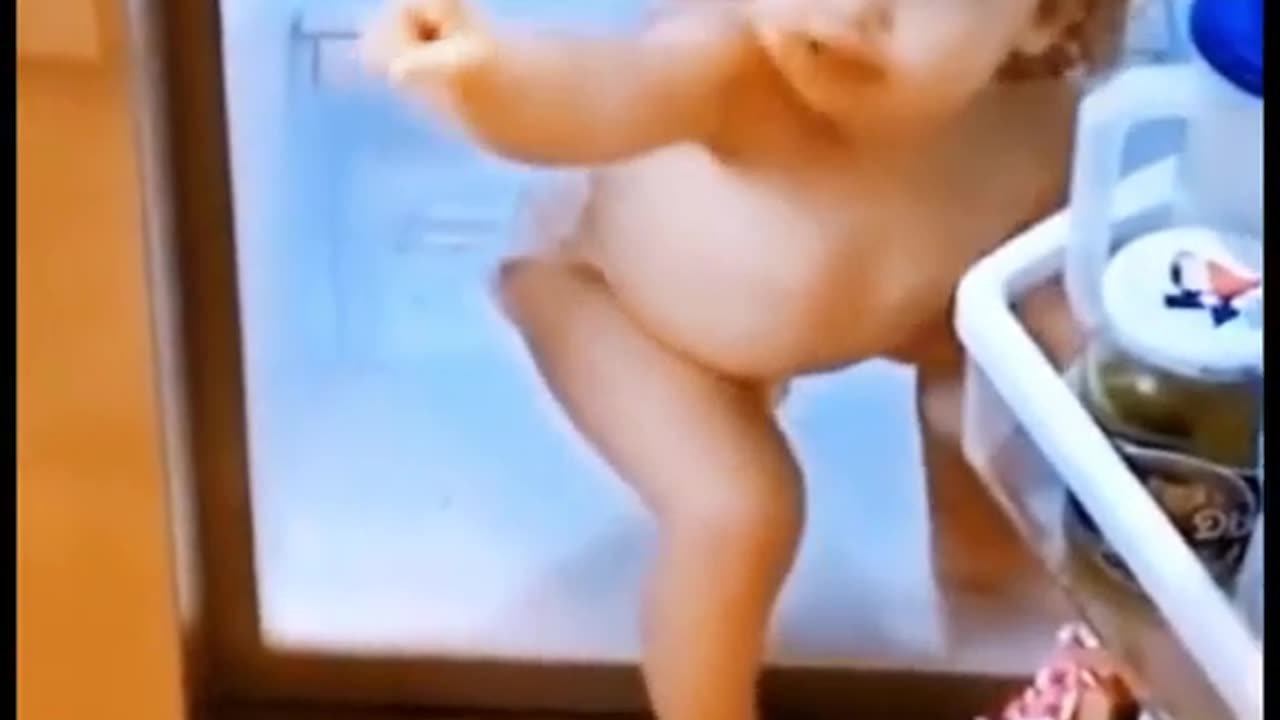 The little girl jumping to hip hop