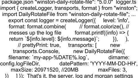 NodeJS Logger winstontransportsDailyRotateFile is not a function