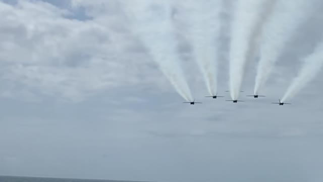 Blue Angels Delta Formation Beach Run