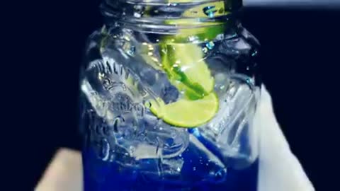 How to make blue soda😯👍😍