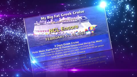 Greek Cruise Feb 11th 2024 with Angelo 8 Days