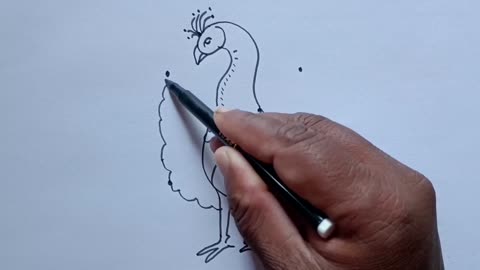 How To Draw Peacock With Dots Peacock Drawing