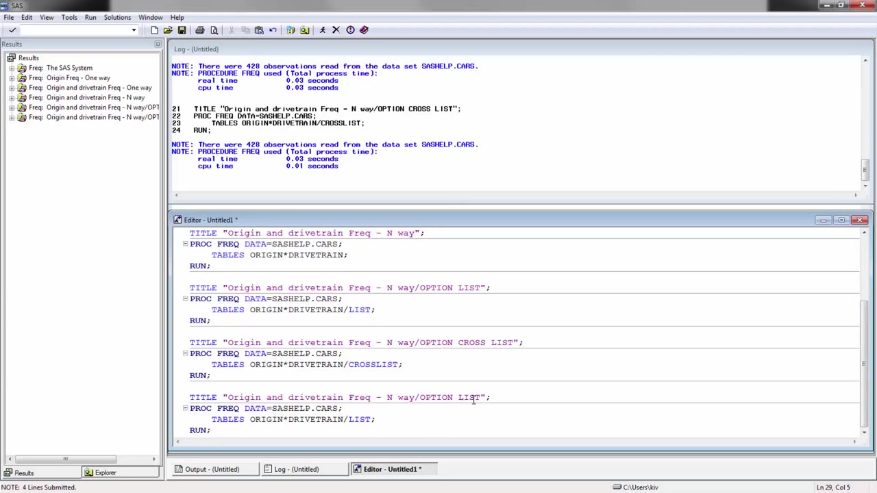 Introduction to SAS - PROC FREQ and MEAN (Module 07)