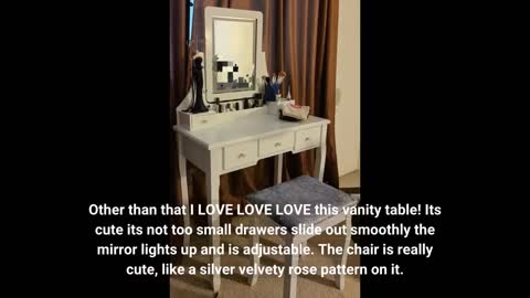 BEWISHOME Vanity Set with Lighted Mirror Dimming -Overview