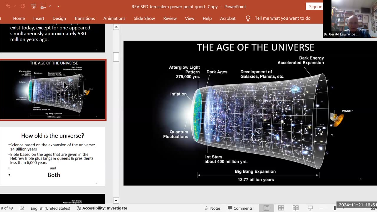 R&B Monthly Seminar: R&B Science Fellowship (Episode #19 -- Thursday, November 21st, 2024). ChairMAN: DR. Gerald Lawrence Schroeder (Jerusalem, ISRAEL)