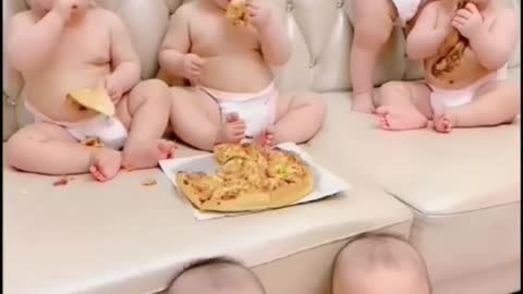 cute beby eating video