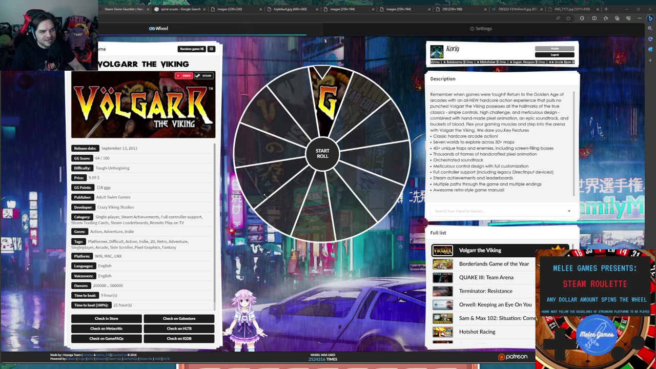 Steam Roulette Sunday! - WE WILL NEVER STOP SPINNING! - 1 Spin Per Tip!