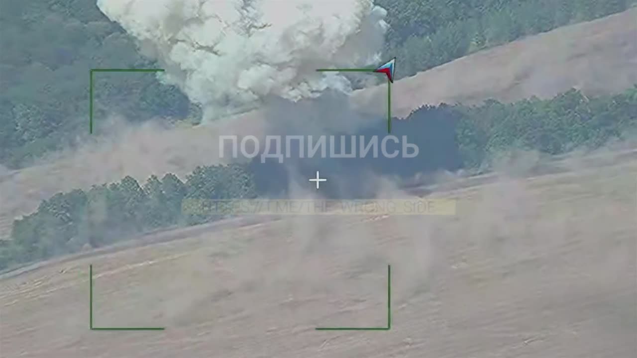 A Ukrainian M270 destroyed by a Russian Iskander SRBM. Sumy Oblast