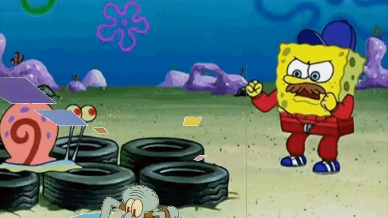 Squidward Is Playing With Tiles While SpongeBob Trains Gary For The Snail Olympics 🏆