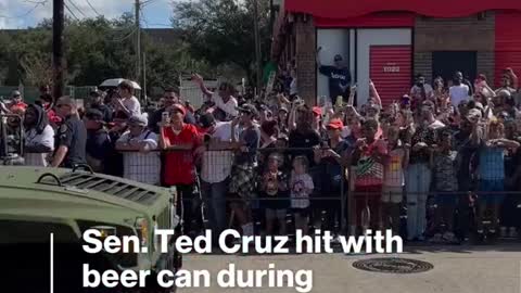 Sen. Ted Cruz hit with beer can during
