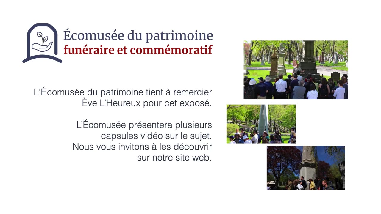 Ève L’Heureux qui nous explique le concept d’un parc musée dans le contexte des cimetières