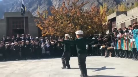 Cute Tajik kid from northern Pakistan dancing