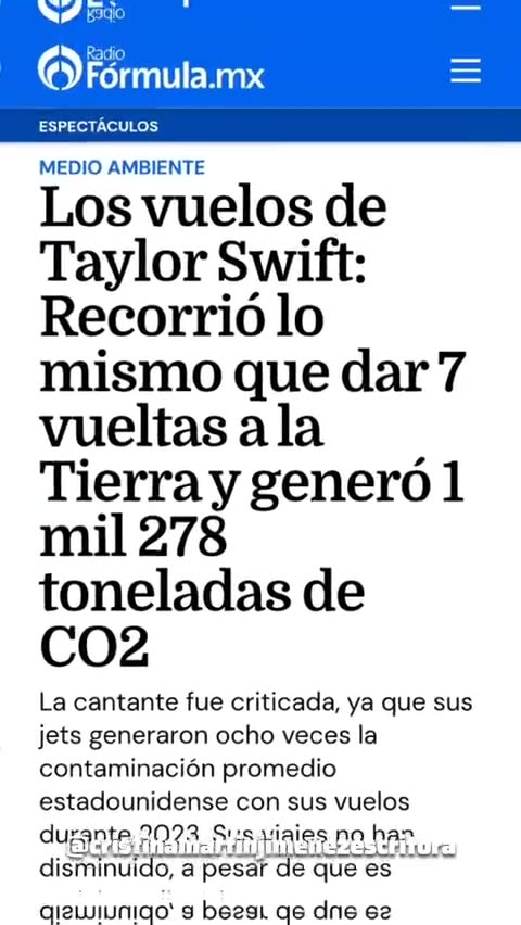 Taylor Swift otra "activista" climática