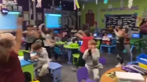 Elementary School Children Explode With Joy After Being Told They Don’t Need to Wear Masks Anymore