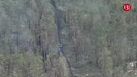 Artillerymen target Russian T-72 tank moving in Luhansk forest