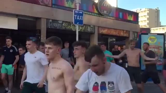 Scottish and English Fans Brawl in Magaluf