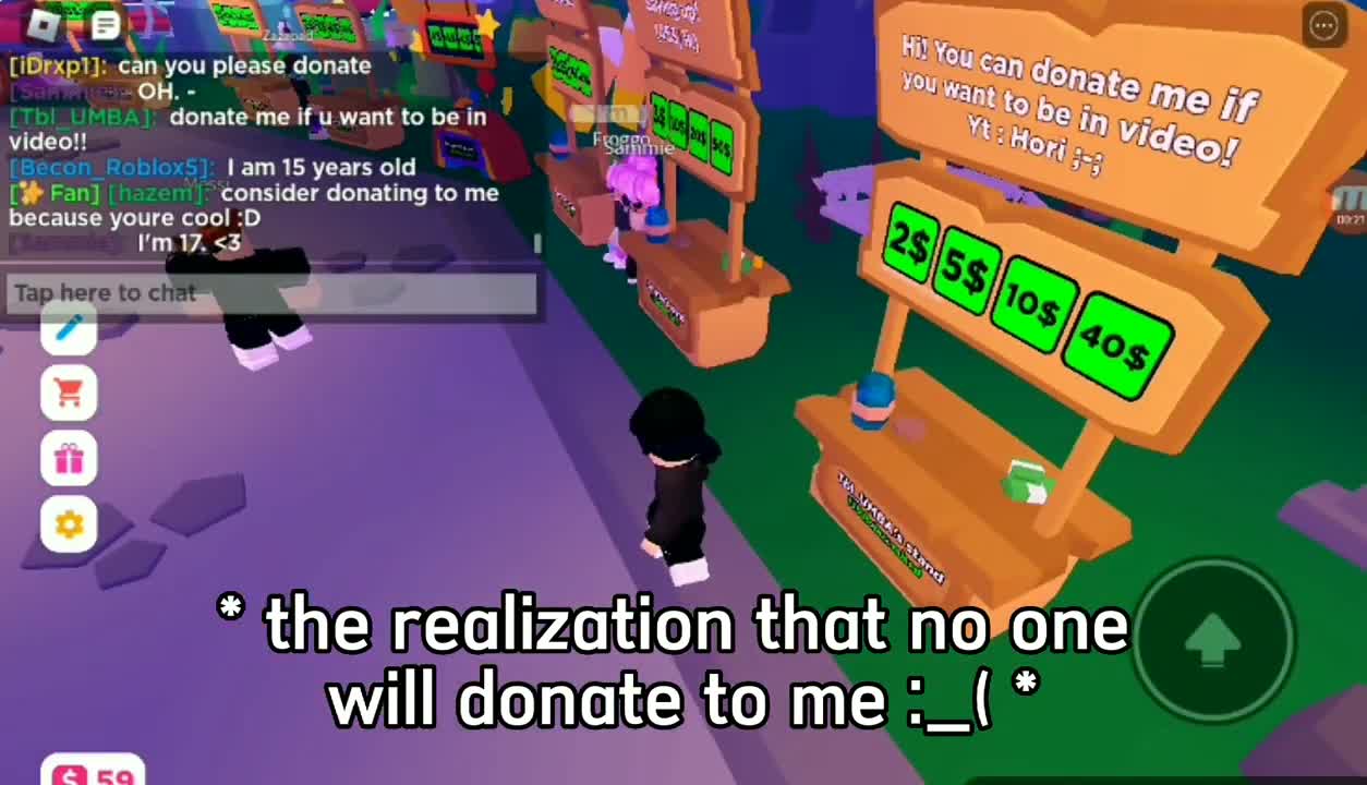 I earned robux in the game PLS DONATE 😱💰 | Hori ;-;