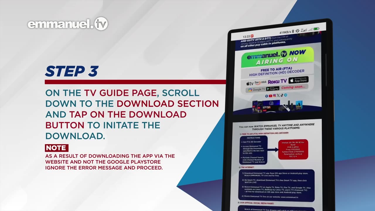 Emmanuel TV Android App Installation Guide
