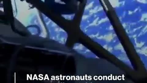 NASA astronauts conduct spacewalk outside the International Space Station