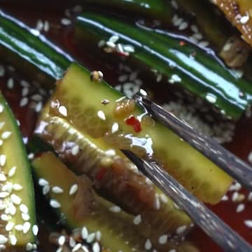 Spicy, salty, tangy, sweet - umami cucumbers from my ♥️ to Yours