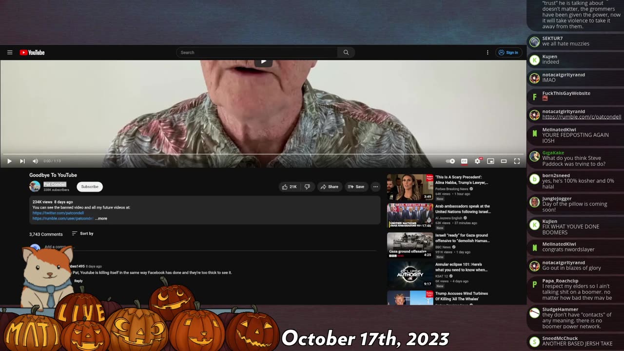 Pat Condell quits youtube - Mad at the Internet