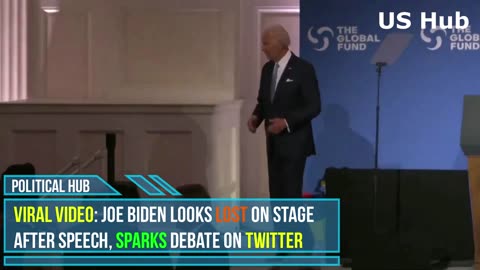 Joe Biden looks lost on stage after speech in New York