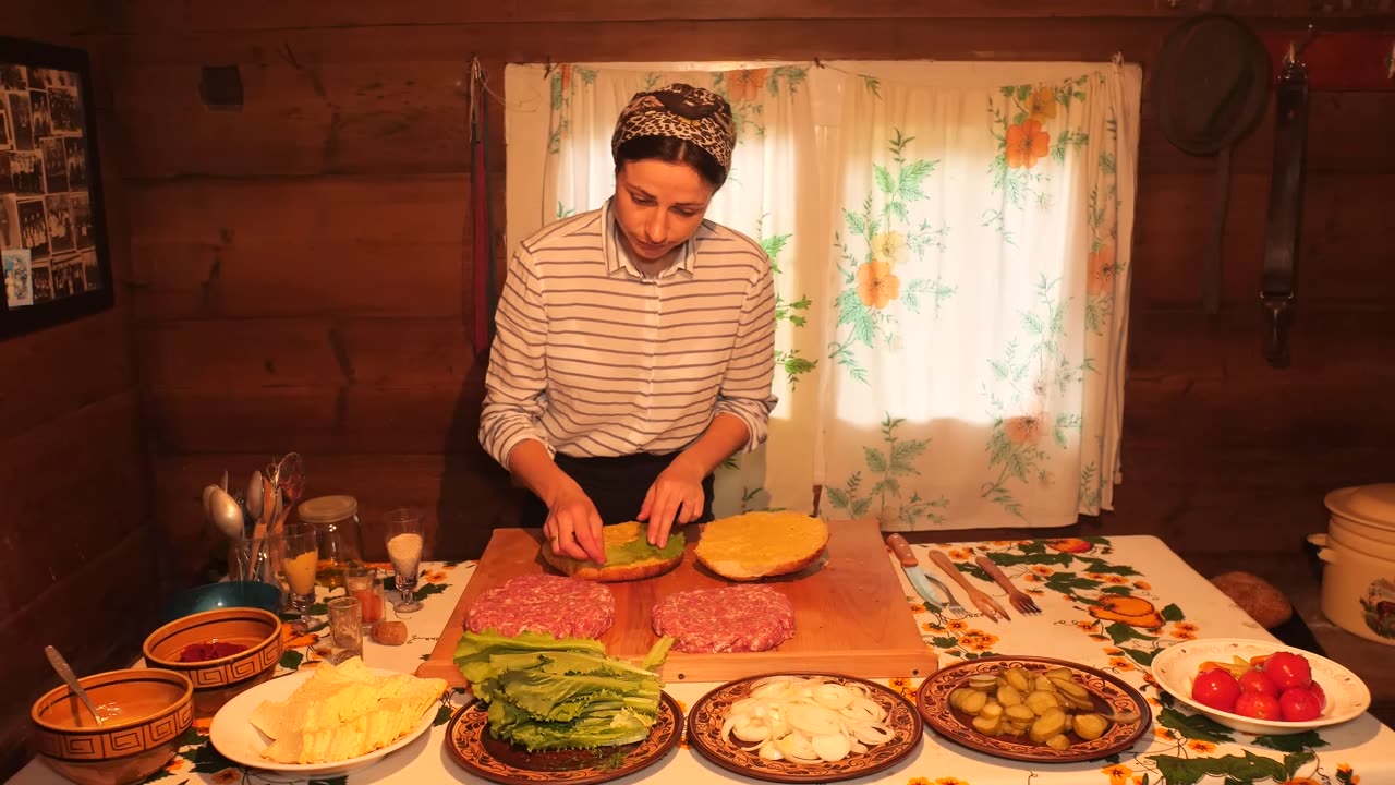 A woman in the mountains makes the BEST BURGERS. Life in the mountains