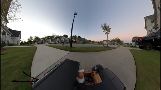 Bronco almost runs over kids playing in road