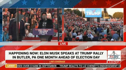 Elon Musk at Trump Rally Butler PA 10-5-2024