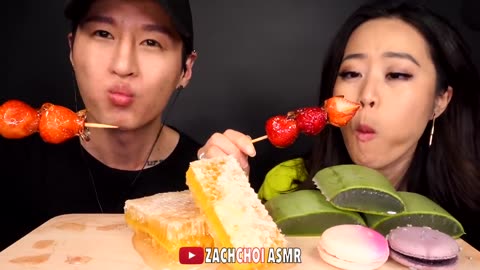 MOST POPULAR FOOD FOR ASMR with STEPHANIE SOO (Honeycomb, Aloe Vera, Tanghulu, Macarons)