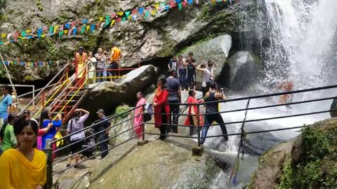 People enjoying jhor waterfall part 1