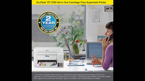 Review: Epson EcoTank ET-3760 Wireless Color All-in-One Cartridge-Free Supertank Printer with S...