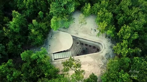 100days building a hut with graas roof and a swimming pool