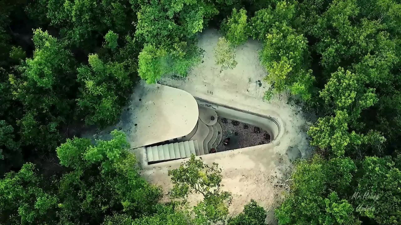 100days building a hut with graas roof and a swimming pool