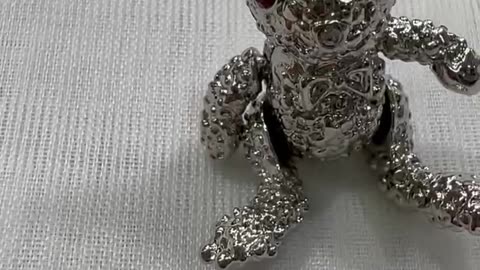Silver Tone Rabbit Pin. Made with Swarovski Crystals. Bunny. Rare Find Brooch.