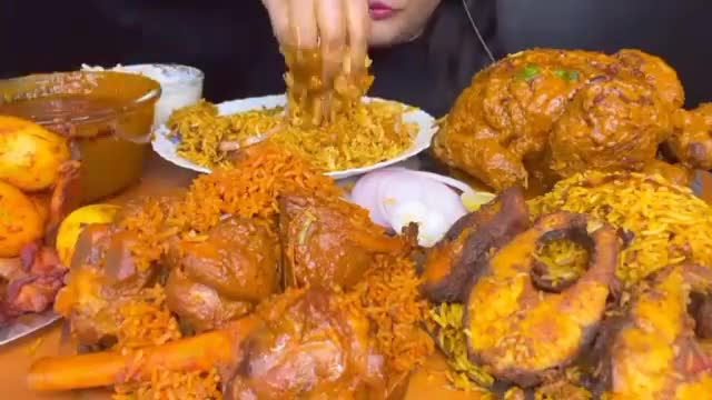 ASMR EATING 5 TYPE BRIYANI THALI AND WHOLE CHICKEN ||