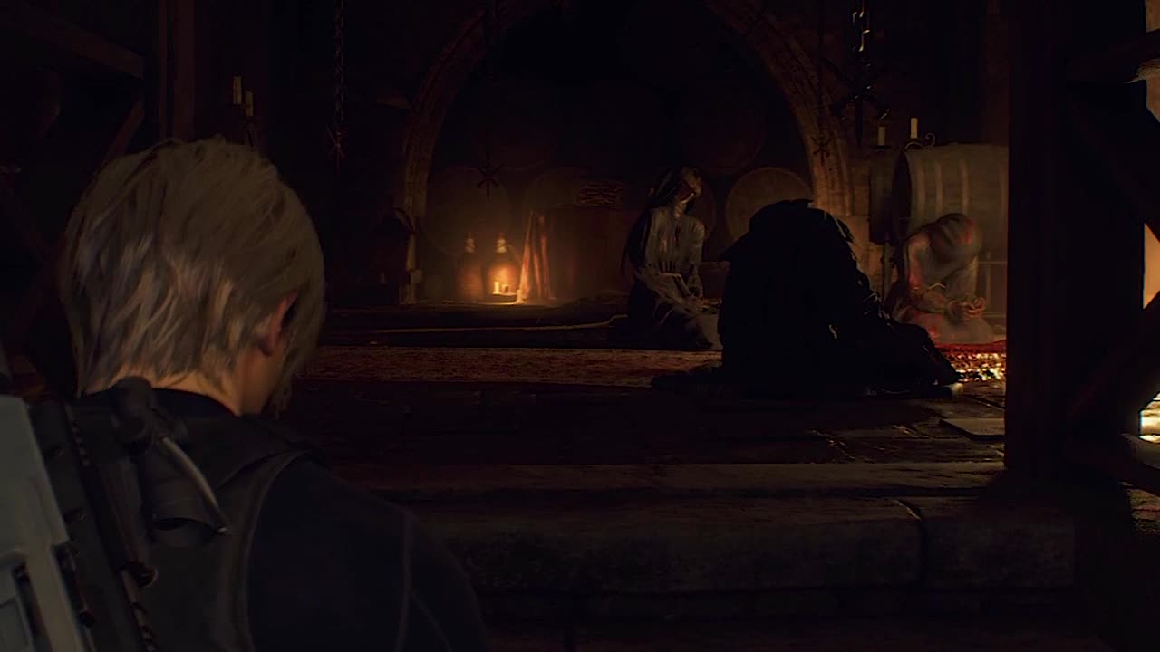 Opening a door in Resident Evil 4 Remake