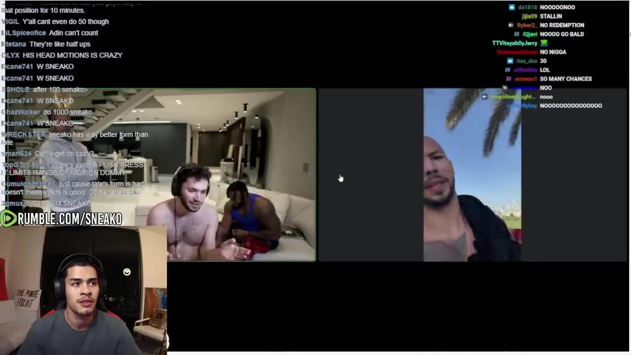 Sneako reacts live on Adin Ross challenge feat Andrew Tate