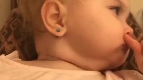 A cute baby trying to say MOM and DAD😂