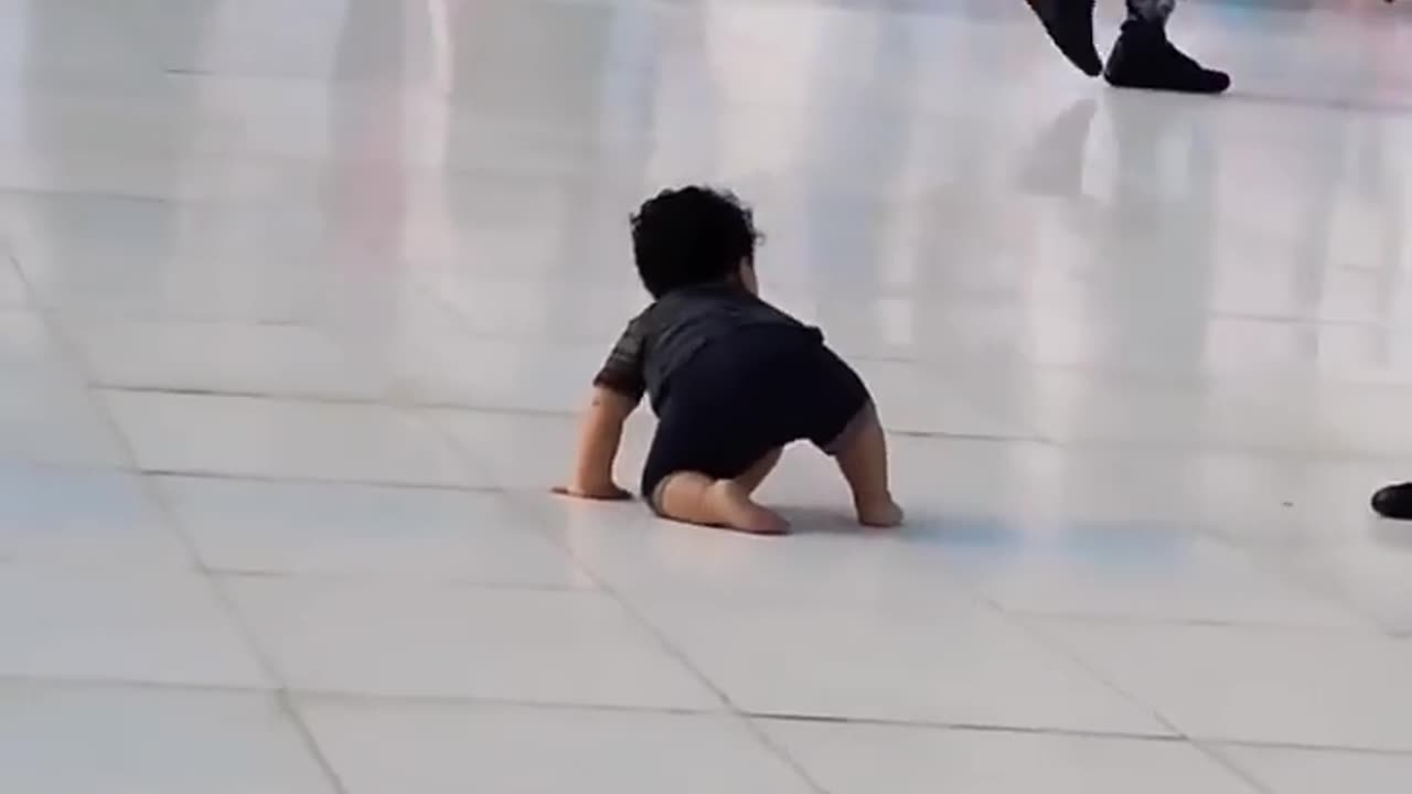 A child in Makkah's Haram Mosque during Hajj