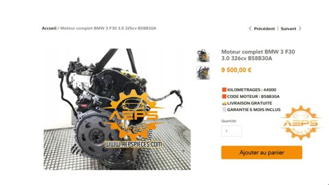 Moteur complet BMW 3 F30 3.0 326cv B58B30A