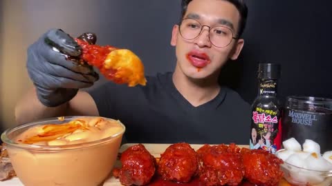 ASMR FRIED CHICKEN MUKBANG 🌶🔥