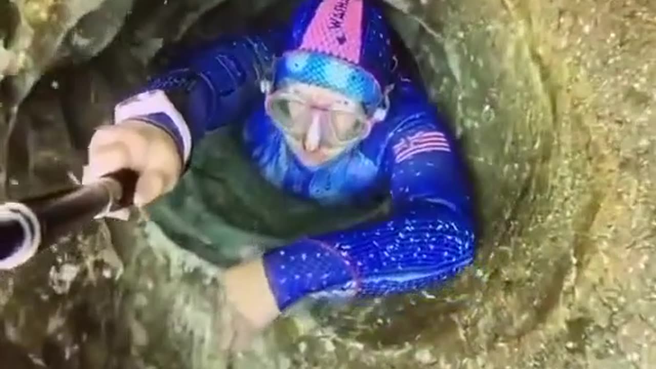 Diving in ancient hole