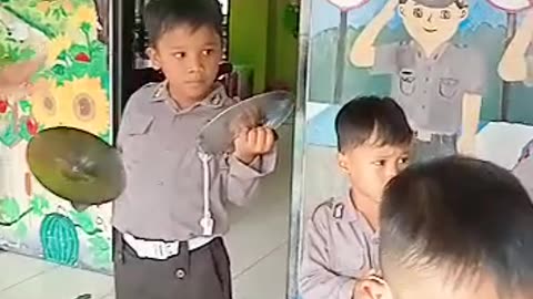 Children learning marching band