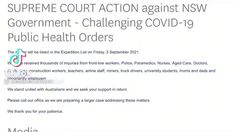 FINALLY AUSTRALIAN SUPREME COURT TAKES ACTION