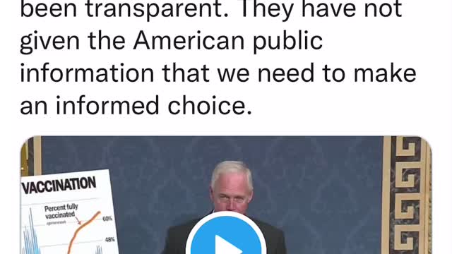 Senator Ron Johnson @SenRonJohnson Our federal agencies have not been transparent